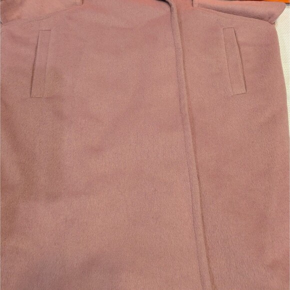 Asos Mauve Pink Collar Jacket Coat Peacoat W/ Faux Fur Size 4 US 8 UK Wool Blend - Picture 12 of 14